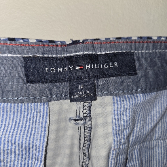 Tommy Hilfiger Gingham Navy & White Ankle Chino Pants - Size 14 - Picture 3 of 9